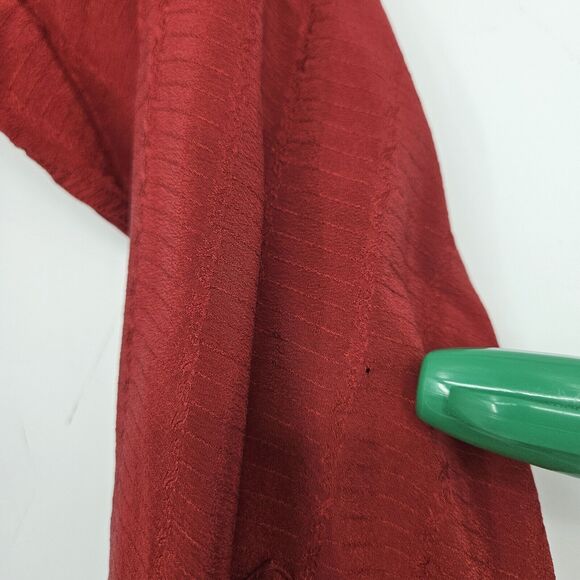 Pancaldi & B Mens‎ 16.5 42 Shirt 100% Silk Red Button Up Long Sleeve Made Italy - Picture 4 of 13